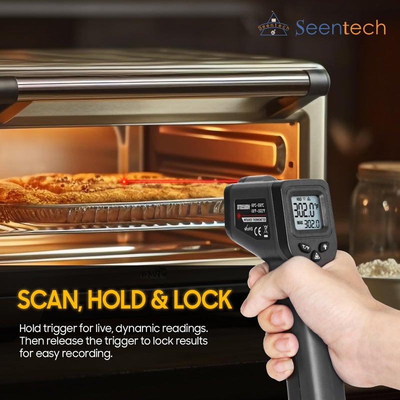 Seentech DT8380BH Industrial Infrared Thermometer - Non-Contact Temperature Tester for Kitchen & Industrial Use, -50°C to 380°C Range, High Precision with Laser Targeting (DT8550DH) - Image 4